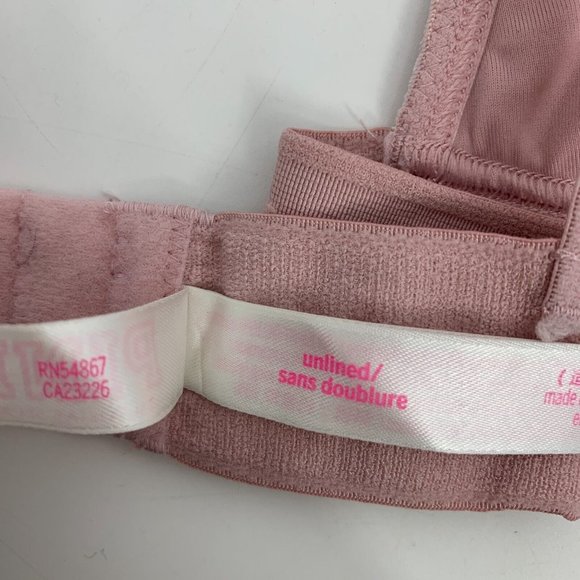 PINK Victoria's Secret Bralette Velvet Unlined Ribbed Spell Out - Picture 7 of 8